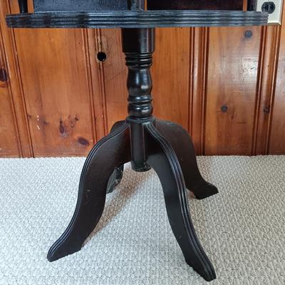LOT 191: Antique Revolving Side Table with Spindle Back Chair
