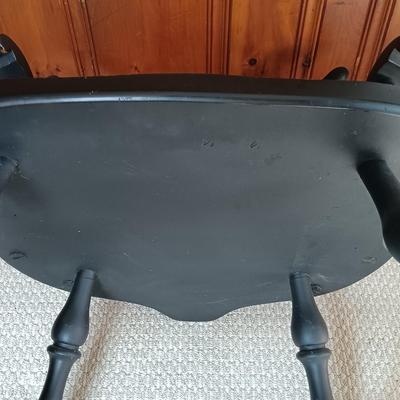 LOT 191: Antique Revolving Side Table with Spindle Back Chair