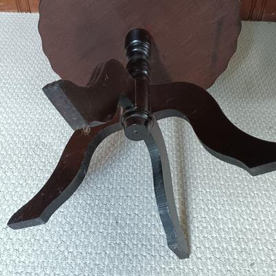 LOT 191: Antique Revolving Side Table with Spindle Back Chair