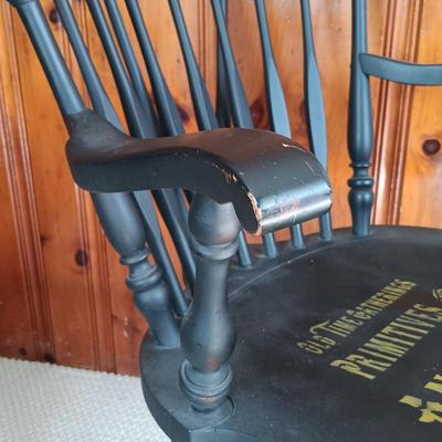 LOT 191: Antique Revolving Side Table with Spindle Back Chair