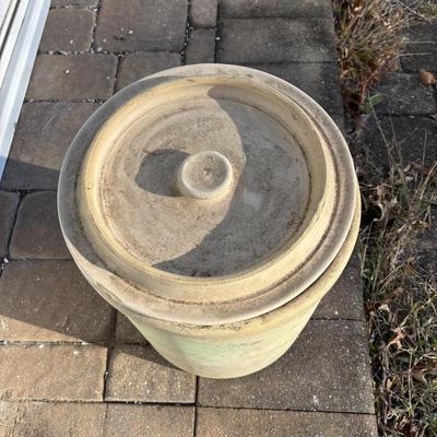 LOT 221: Vintage 6-gallon Crock w/Lid