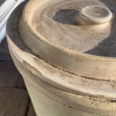 LOT 221: Vintage 6-gallon Crock w/Lid