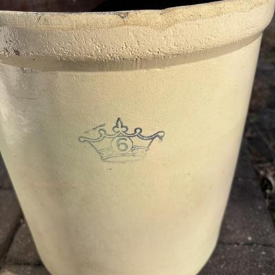 LOT 221: Vintage 6-gallon Crock w/Lid