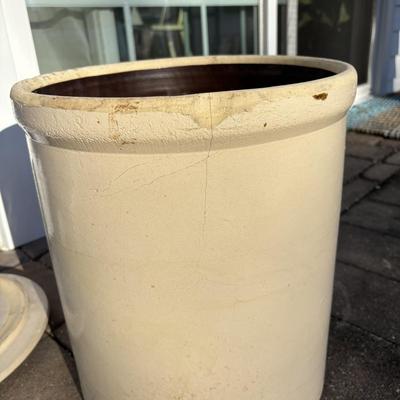 LOT 221: Vintage 6-gallon Crock w/Lid