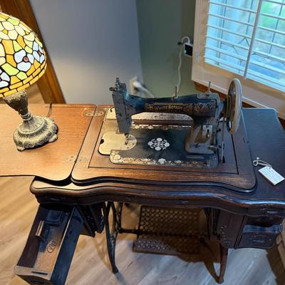 Sewing Cabinet with White Rotary USA Sewing Machine