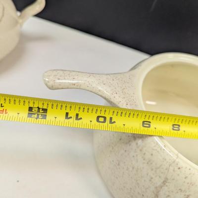 Vintage Red Wing's Bob White Quail Pattern Teapot & Casserole Dishes