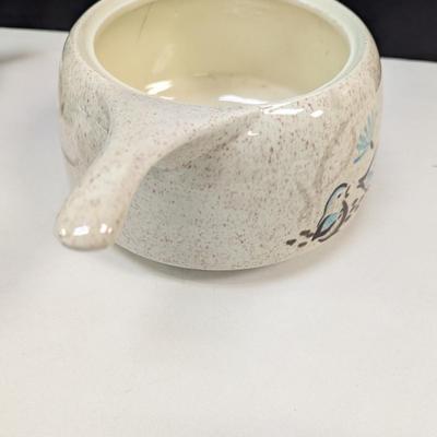 Vintage Red Wing's Bob White Quail Pattern Teapot & Casserole Dishes