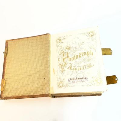229 Antique Photo Album WIth Many Sepia Photographic Portraits
