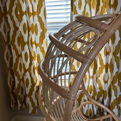 High-Back Rattan Lounge Chair with Cushion (1 of 2)