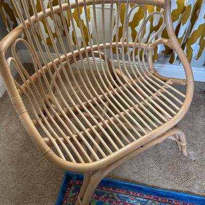 High-Back Rattan Lounge Chair with Cushion (1 of 2)