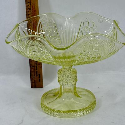 Sale Photo Thumbnail #57: Has a scalloped edge, one small chip on an edge, see photos. Approx. 7" tall.