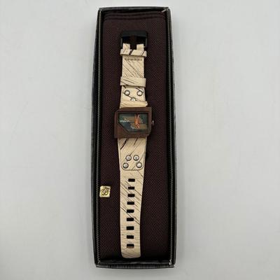 Mistura Handmade Wooden Wristwatch with Cream Leather Band