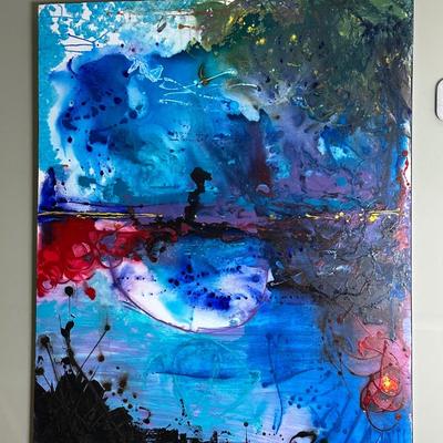 “Into the Deep” Abstract Acrylic on Canvas – Signed Original