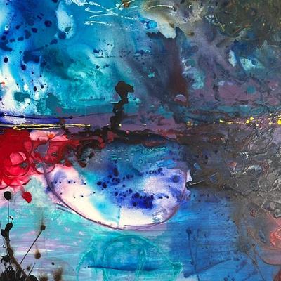 “Into the Deep” Abstract Acrylic on Canvas – Signed Original