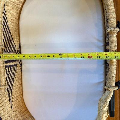 Uri Rose & Co. Handwoven Moses Basket with Black Wooden Rocking Stand