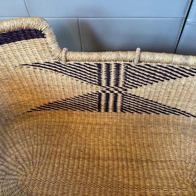 Uri Rose & Co. Handwoven Moses Basket with Black Wooden Rocking Stand
