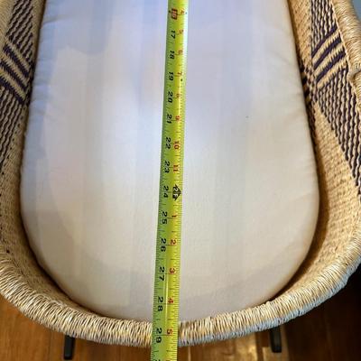 Uri Rose & Co. Handwoven Moses Basket with Black Wooden Rocking Stand