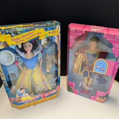 Happy Birthday Joyeux Anniversaire Snow White & Ken Prince Dolls