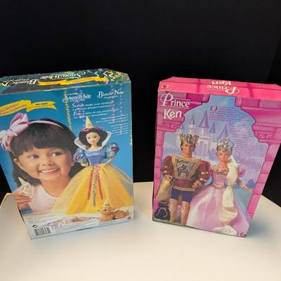 Happy Birthday Joyeux Anniversaire Snow White & Ken Prince Dolls