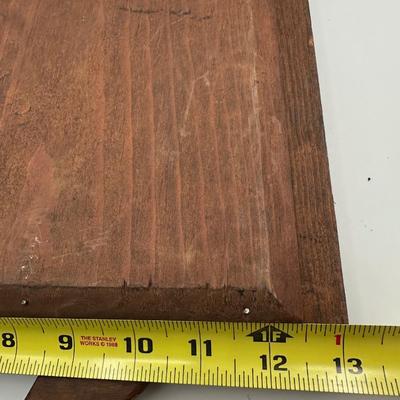 Vintage Hand-Carved Wooden Serving Tray with Glass Insert