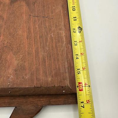 Vintage Hand-Carved Wooden Serving Tray with Glass Insert