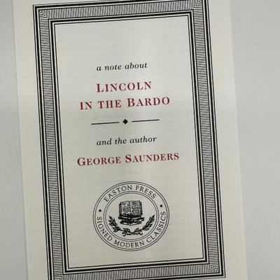 Easton Press Lincoln in the Bardo by George Saunders — Signed Leather Collector’s Edition with COA