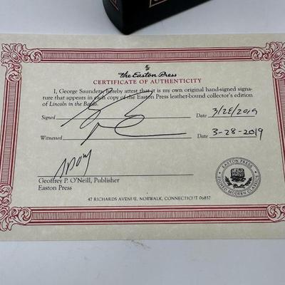 Easton Press Lincoln in the Bardo by George Saunders — Signed Leather Collector’s Edition with COA