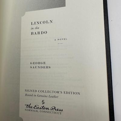 Easton Press Lincoln in the Bardo by George Saunders — Signed Leather Collector’s Edition with COA