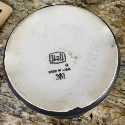 23 Wooden Utensils and Hall Crock (K-SF)