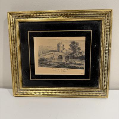 Three Framed Roman Countryside Etchings (BLR-MG)