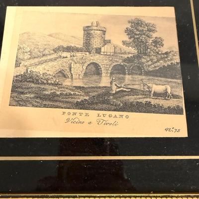 Three Framed Roman Countryside Etchings (BLR-MG)
