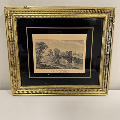 Three Framed Roman Countryside Etchings (BLR-MG)