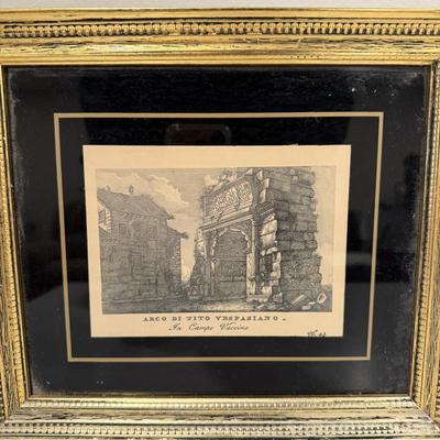 Three Framed Roman Countryside Etchings (BLR-MG)