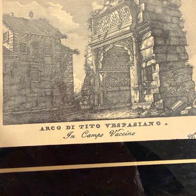 Three Framed Roman Countryside Etchings (BLR-MG)