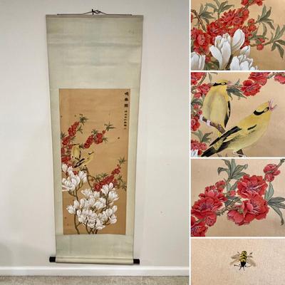 Asian Botanical Scroll Painting (BLR-RG)