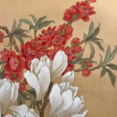 Asian Botanical Scroll Painting (BLR-RG)