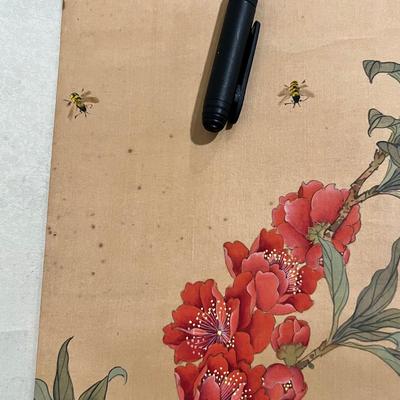 Asian Botanical Scroll Painting (BLR-RG)