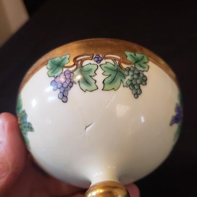 Hand Painted-Limoges Punch Bowl, Cups and Tray (DR-KD)