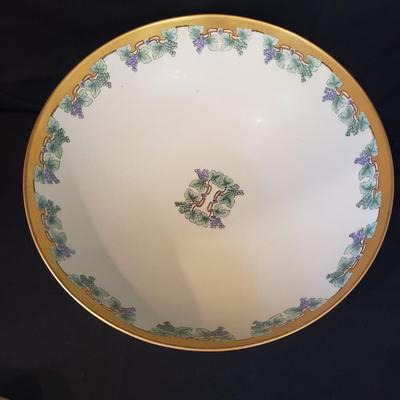 Hand Painted-Limoges Punch Bowl, Cups and Tray (DR-KD)