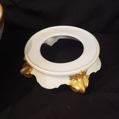 Hand Painted-Limoges Punch Bowl, Cups and Tray (DR-KD)