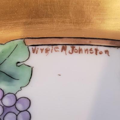 Hand Painted-Limoges Punch Bowl, Cups and Tray (DR-KD)