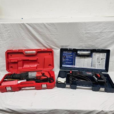 Milwaukee Reciprocating Saw & Bosch Hammer Drill w/Cases (DG-JS)