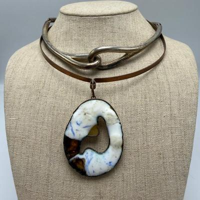 Silver and Copper Unique Chokers (ST-SS)