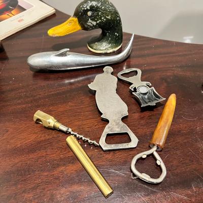 Rubal Cast Iron Mallard & Other Unique Bottle Openers Plus More Vintage Barware (BLR-RG)