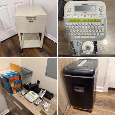 Paneer File Cabinet, Ativa Shredder, Brother Label Maker & Office Supplies (BLR-MG)