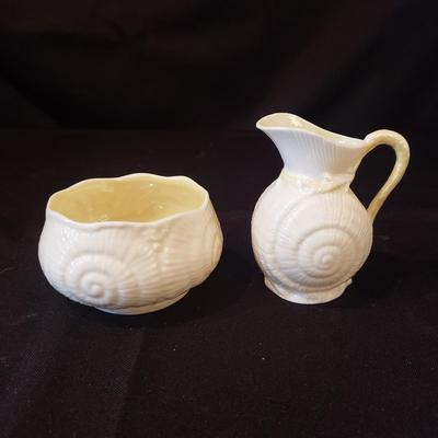 Belleek Ireland Cream and Sugar Bowls (DR-KD)
