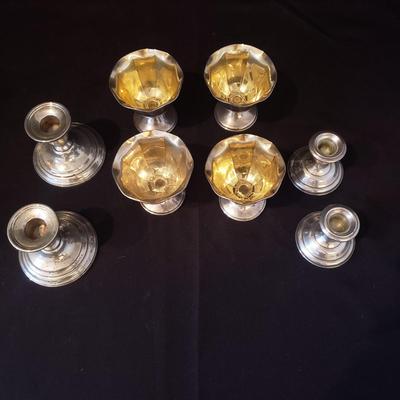 Sterling Candlesticks & Monogrammed Cups (DR-KD)