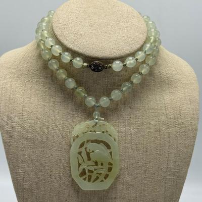 Jade Beads and Cloisonné Necklace (ST-SS)