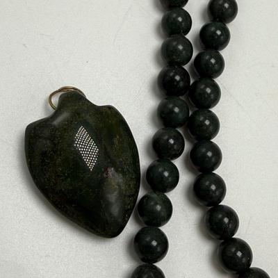 Jade Beads and Cloisonné Necklace (ST-SS)
