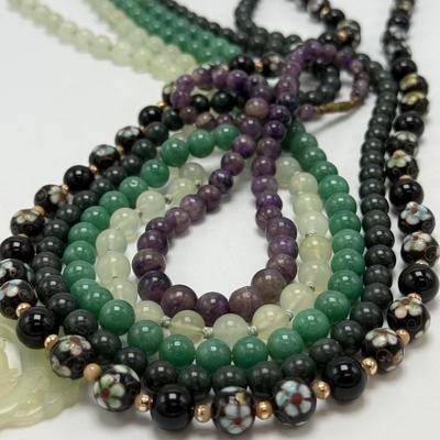 Jade Beads and Cloisonné Necklace (ST-SS)